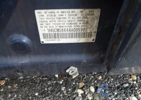 2004 Honda Accord 2.4 Ex z USA, uszkodzony, nr VIN 1HGCM56644A005987